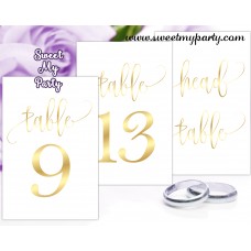 Wedding Gold Table numbers,Gold Wedding Table Numbers,(025w)